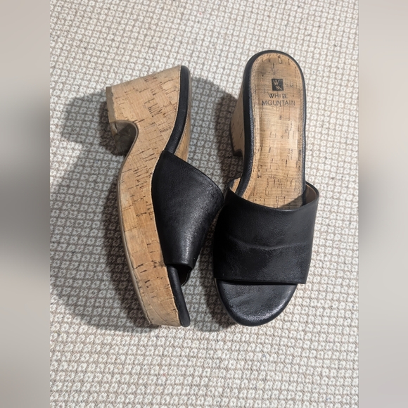 White Mountain Black Cork Wedges - Picture 1 of 8
